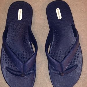 New Oka b Mercedes Benz blue flip flops